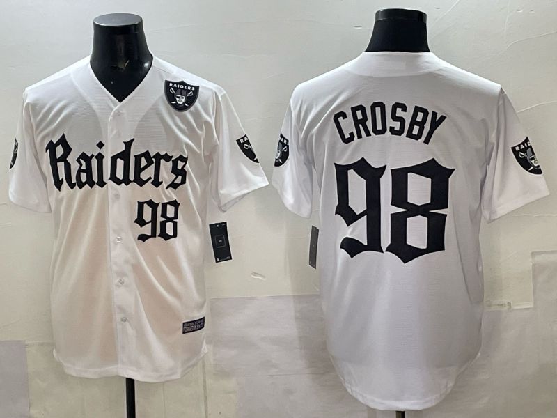 Men 2025 Oakland Raiders #98 Crosby white 6th generation Joint Name Nike Limited NFL Jersey style 07->oakland raiders->NFL Jersey